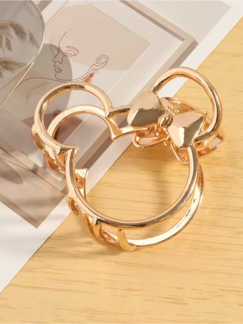 Gold Mickey Bow Mouse Claw Clip